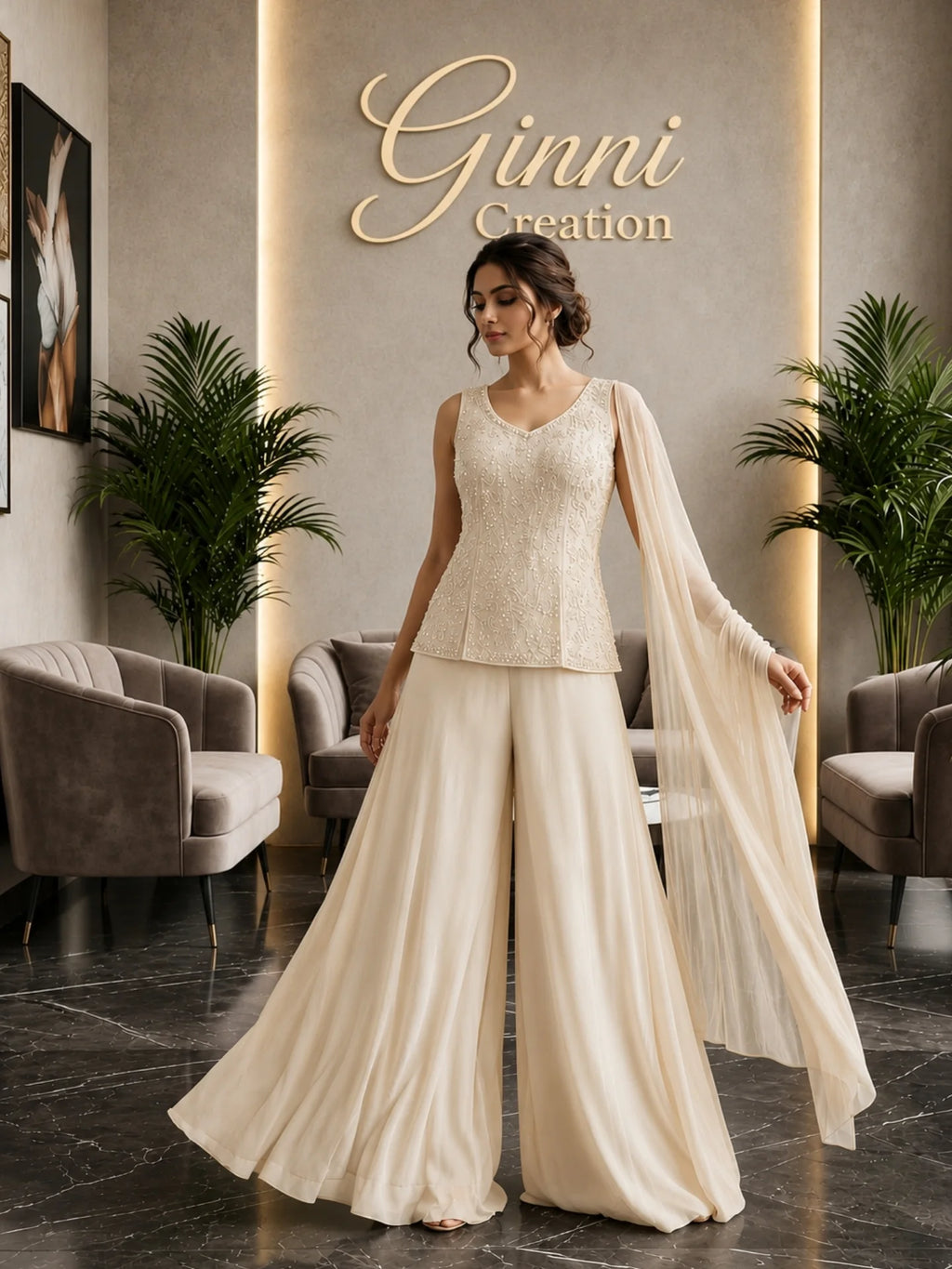 Embroidered Palazzo Sets