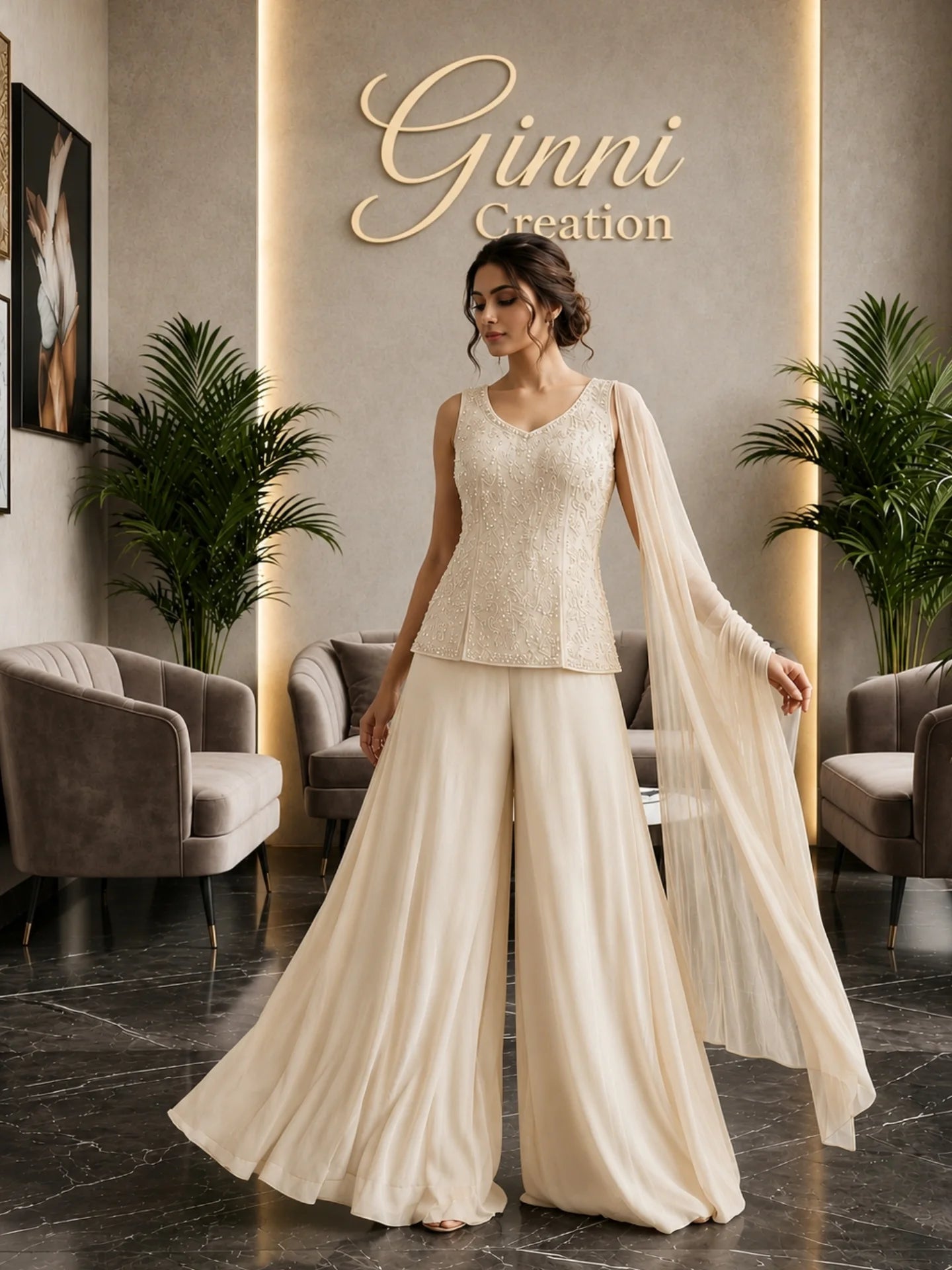 Embroidered Palazzo Sets