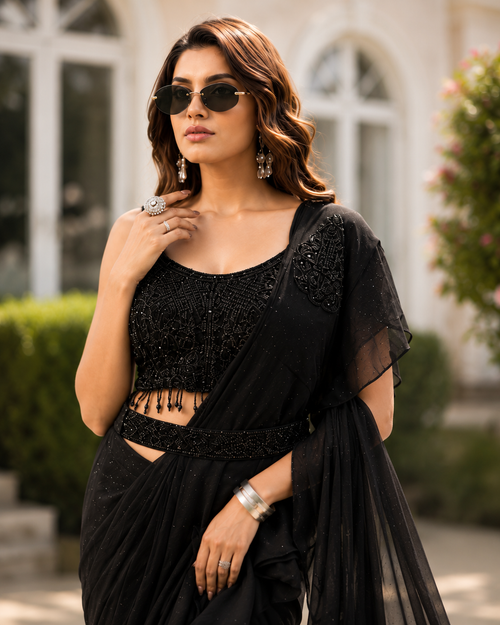 Midnight Muse Ruffle Saree