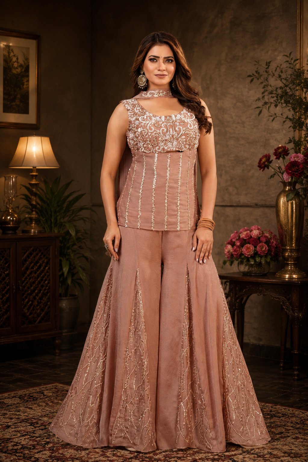 Rose Luxe Palazzo Set
