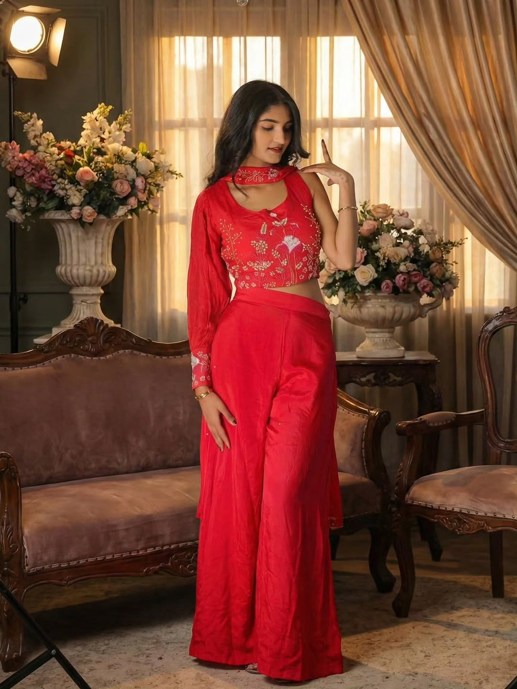Ruby Red Palazzo Set