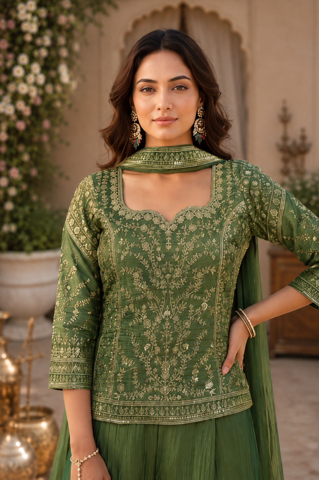 Olive Luxe Palazzo Set