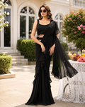 Midnight Muse Ruffle Saree